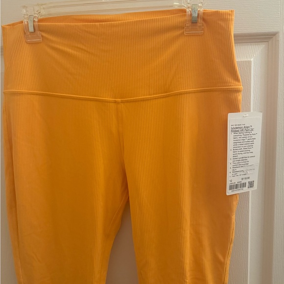 New Lululemon Align high rise ribbed pant 25” Mango Dream. Orange. Size 12 - Picture 9 of 17